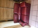 Leren bank,  bordeaux rood. Geen kuilen of slap leer, Huis en Inrichting, Banken | Sofa's en Chaises Longues, Ophalen, Zo goed als nieuw