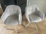 Kave Home Dorina Eetkamerstoelen Set van 2 draaibaar beige, Ophalen of Verzenden, Overige kleuren, Stof