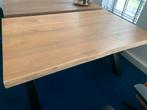 Houten tafel met stalen poten, Huis en Inrichting, Tafels | Eettafels, Ophalen, Gebruikt, 50 tot 100 cm, 150 tot 200 cm