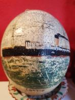 antiek beschilderd ei struisvogelei s.s Coptic stoomschip, Ophalen of Verzenden