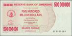 Zimbabwe 500.000.000 dollars 2008 XF p.60 (# 65), Verzenden, Zimbabwe, Los biljet