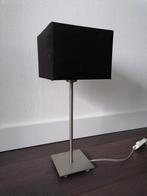 Tafellamp rvs vierkant met zwarte kap, Minder dan 50 cm, Gebruikt, Ophalen of Verzenden, Metaal