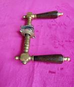 Antieke deurklinken met hoorn, deurkruk, deur klinken nr 227, Ophalen of Verzenden