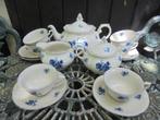 Theeservies MOSA met groot blauw bloemboeket / roos, Ophalen of Verzenden
