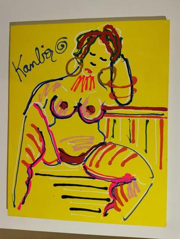 Jacob Kanbier Sexy lady op dik doek  Origineel Jacob kanbier beschikbaar voor biedingen