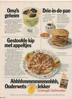 Retro reclame 1977 Gedroogde zuidvruchten op Boerenbont bord, Verzenden, Overige typen