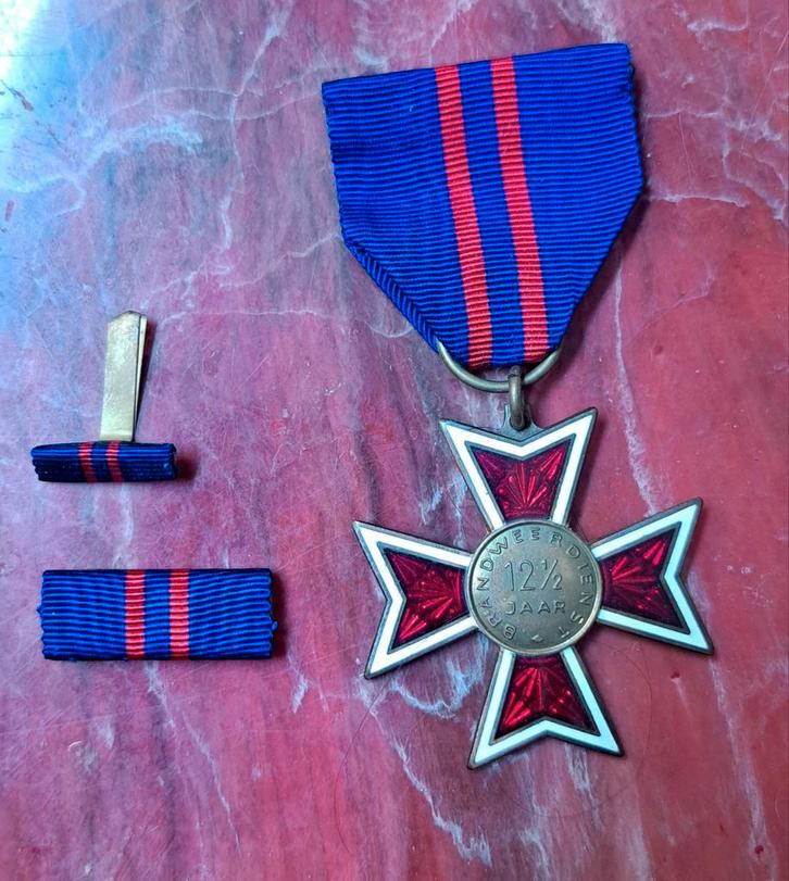Brandweerdienstkruis 12½ jaar, Verzamelen, Militaria | Algemeen, Nederland, Ophalen of Verzenden