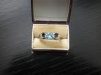 Mooie Fijne Zilveren Ring met kleine helder blauw steen, Sieraden, Tassen en Uiterlijk, Antieke sieraden, Verzenden, Zilver, Ring