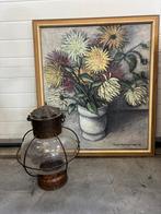 Olieverfschilderij bloemen Andries Hartsuiker 1953, Antiek en Kunst, Ophalen of Verzenden