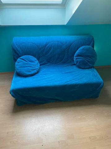 Slaapbank, blauw, bedgrootte twijfelaar beschikbaar voor biedingen
