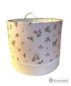 Vintage hanglamp - lampenkap rozen bloemen - licht roze, Huis en Inrichting, Lampen | Hanglampen, Ophalen of Verzenden, Vintage