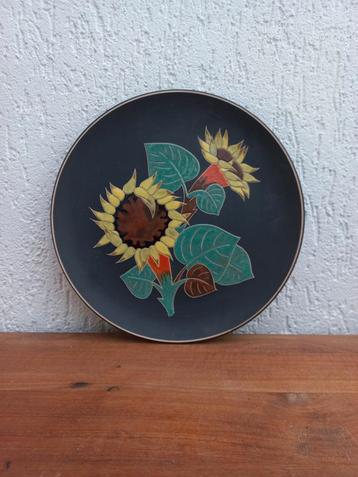 Ruscha wandbord. Vintage keramiek. Zonnebloem. W-Germany beschikbaar voor biedingen