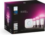 Philips Hue Color 3x E27 & Bridge Starterset 1100 lumen NEW, Huis en Inrichting, Lampen | Losse lampen, Led-lamp, Soft of Flame