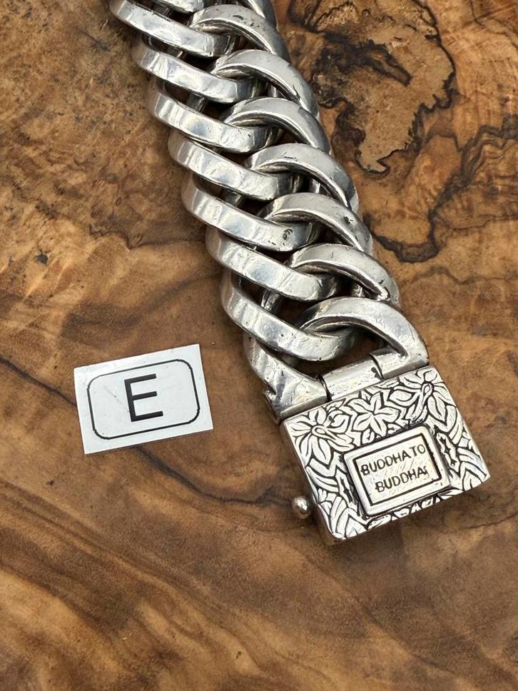 “CHAIN BIG SPECIAL” buddha to buddha 21cm, maat: E, Sieraden, Tassen en Uiterlijk, Armbanden, Zo goed als nieuw, Zilver, Zilver