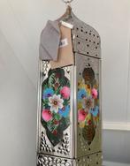 Handbeschilderde lantaarn LAMP van Colorique, Huis en Inrichting, Lampen | Hanglampen, Ophalen of Verzenden, Nieuw, Glas, Minder dan 50 cm