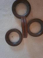 4 ouderwetse houten gordijnringen^, Hobby en Vrije tijd, Knutselen, Ophalen of Verzenden, Gebruikt, Materiaal