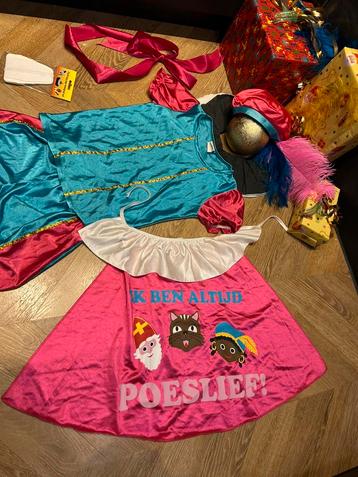 Pietenpak roze maat 116 blauw cape Sinterklaas set meisje beschikbaar voor biedingen
