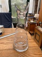 Karaf , Tjechie met stop/waterglas ,Kristalglas hoog 30 cm, Antiek en Kunst, Antiek | Glas en Kristal, Ophalen of Verzenden