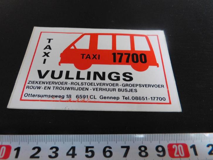 sticker gennep taxi vullings ottersumseweg 18 *, Verzamelen, Stickers, Zo goed als nieuw, Ophalen