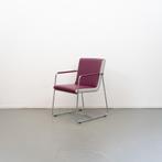 4x Leolux Spring (Eetkamer) Stoel Paars/Wit Leer - Chroom, Niet ingevuld, Overige kleuren, Niet ingevuld, Ophalen of Verzenden