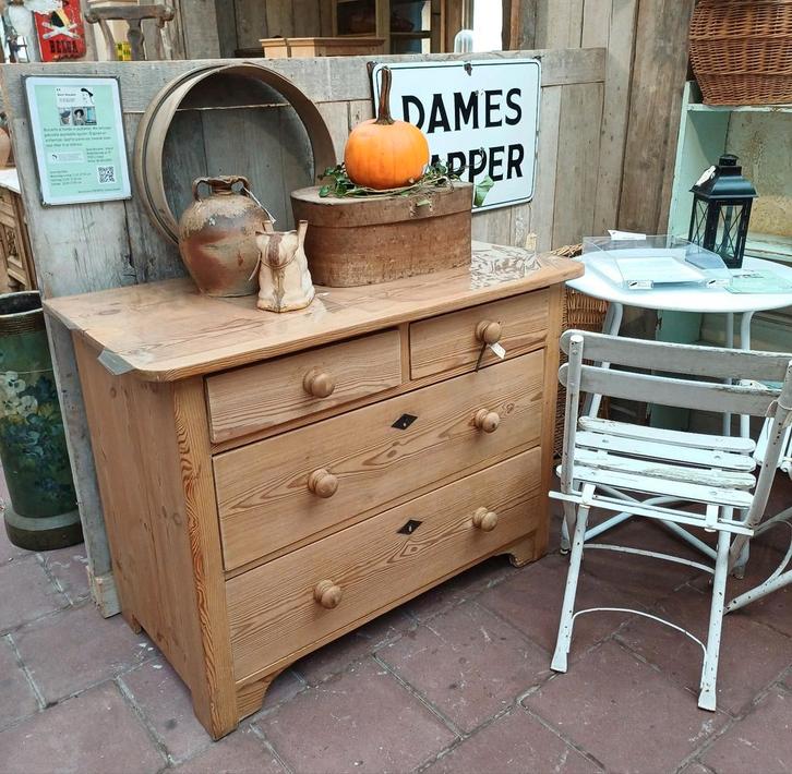 Oud grenen ladenkast, kast, dressoir, oud grenen, lades,, Antiek en Kunst, Curiosa en Brocante, Ophalen