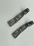 B672 Prachtige zilveren oorbellen Griekse meander, Hangers, Ophalen of Verzenden, X, Met edelsteen