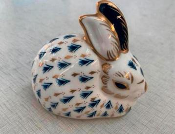 Vintage beeldje Royal Crown Derby Rabbit Presse-papier. beschikbaar voor biedingen