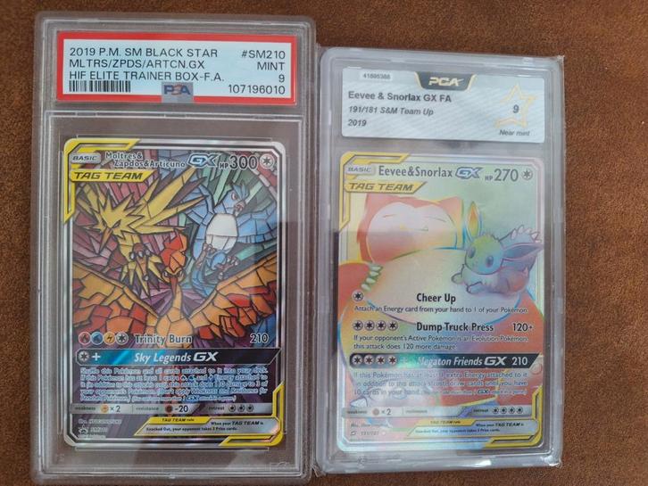 Pokemon Kaarten PSA 9 - Team Up Rare birds snorlax tag team, Hobby en Vrije tijd, Verzamelkaartspellen | Pokémon, Nieuw, Meerdere kaarten