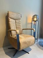 Relaxfauteuil ecoleer met stalen arm, Ophalen, Sommelsdijkse haven 19, Info@vissermeubelen.nl, Visser Meubelen