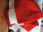 Prachtige wollen ecru rode sjaal omslagdoek damessjaal, Nieuw, Ophalen of Verzenden, Sjaal