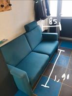 Blauwe 2-zits bank, Ophalen, 150 tot 200 cm, Tweepersoons, 75 tot 100 cm