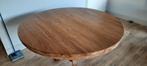 Eetkamertafel rond met bolpoot van teakhout blank, Huis en Inrichting, Tafels | Eettafels, Ophalen of Verzenden, Zo goed als nieuw