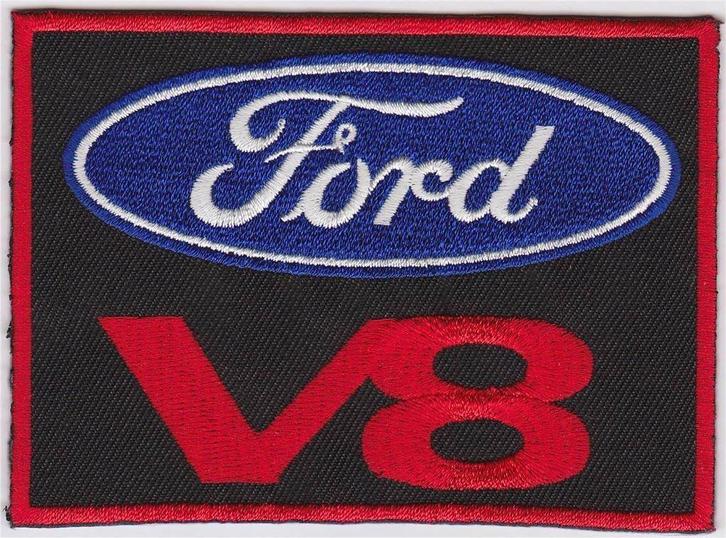 Ford V8 stoffen opstrijk patch embleem #6, Verzamelen, Automerken, Motoren en Formule 1, Nieuw, Auto's, Ophalen of Verzenden