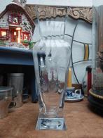 oma's vintage vierkante glazen vaas, Gebruikt, Overige kleuren, Ophalen of Verzenden, Glas