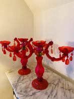 Set kleurrijke feestelijke kandelaars, Huis en Inrichting, Woonaccessoires | Kandelaars en Kaarsen, Ophalen of Verzenden, 25 tot 50 cm