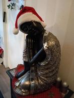 Buddha Zwart met zilver, Huis en Inrichting, Woonaccessoires | Boeddhabeelden, Ophalen, Gebruikt