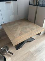 Luxe kwaliteit salontafel met x poot 80x80 cm, Huis en Inrichting, Tafels | Salontafels, Ophalen, 50 tot 100 cm, Zo goed als nieuw