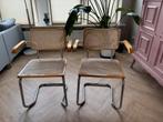 Marcel Breuer Cesca stoel met armleuning, Huis en Inrichting, Stoelen, Ophalen of Verzenden, Zo goed als nieuw, Bruin, Twee