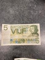 5 gulden 1966 vondel 1 gebruikt biljet, Postzegels en Munten, Bankbiljetten | Nederland, Ophalen of Verzenden, 5 gulden, Los biljet