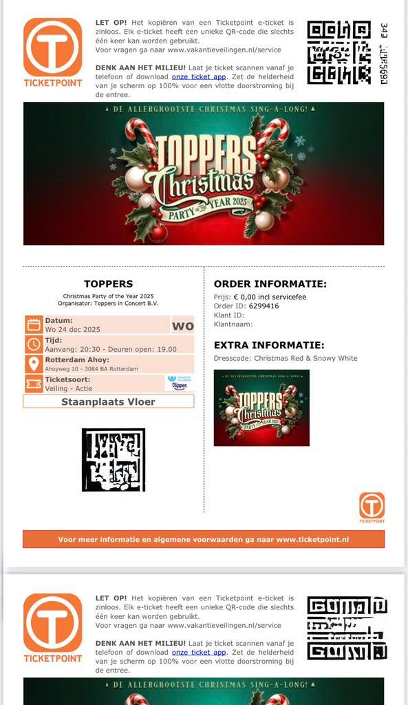 2x Toppers Tickets Staanplaats 24 dec Ahoy officiële tickets, Tickets en Kaartjes, Evenementen en Festivals, Twee personen