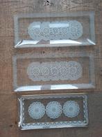 3 stuks vintage glazen cake plaatjes ,serveerschaaltjes, Antiek en Kunst, Antiek | Glas en Kristal, Ophalen of Verzenden