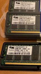 256MB DDR- 400MHz-CL3-PC3200U/ 5€ p/s, Computers en Software, RAM geheugen, DDR, Desktop, Ophalen of Verzenden, Zo goed als nieuw
