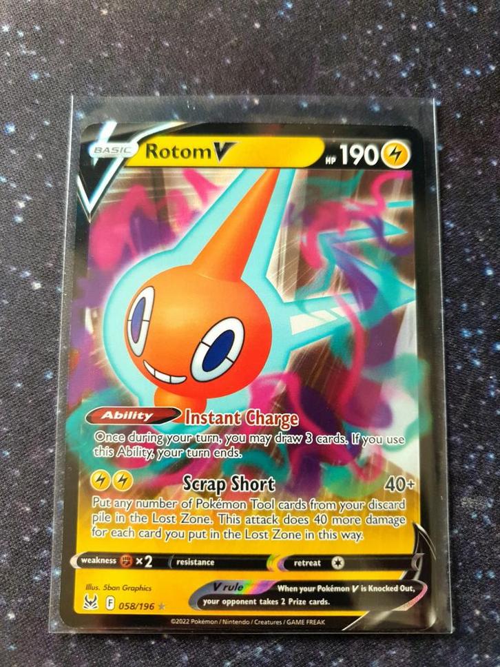Pokémon kaart Rotom V #58 Lost Origin (#2), Hobby en Vrije tijd, Verzamelkaartspellen | Pokémon, Zo goed als nieuw, Losse kaart
