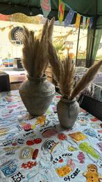 Kruiken met pampas pluimen set 2 stuks, Huis en Inrichting, Woonaccessoires | Vazen, Ophalen, Overige kleuren, Aardewerk of Porselein