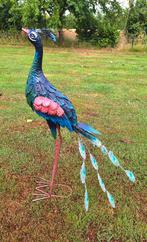 Tuinbeeld metalen Pauw, Tuin en Terras, Tuinbeelden, Verzenden, Nieuw, Metaal, Dierenbeeld