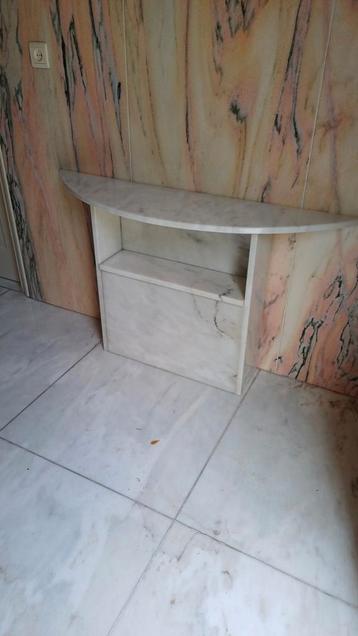 Marmeren Sidetable - Wit beschikbaar voor biedingen