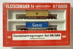 Fleischmann 97 8808K Set Containerwagens met 40' containers, Hobby en Vrije tijd, Gelijkstroom, Fleischmann, Wagon, Ophalen of Verzenden