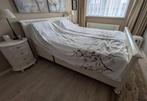 Wit 2 persoons bed met electrische lattenbodems (160x210), Huis en Inrichting, Ophalen, Tweepersoons, 180 cm, Hout