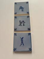 Ouderwetse Delfs Blauwe Tegeltjes Kinderspelen, Antiek en Kunst, Ophalen of Verzenden