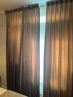 Luxe taupe koperkleurige gordijnen, Huis en Inrichting, Ophalen of Verzenden, Zo goed als nieuw, 200 cm of meer